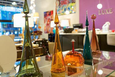 Straight Cone Petite Decanter, Amber - Joe Cariati