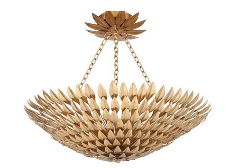 Broche 8 Light Antique Gold Ceiling Mount - Crystorama