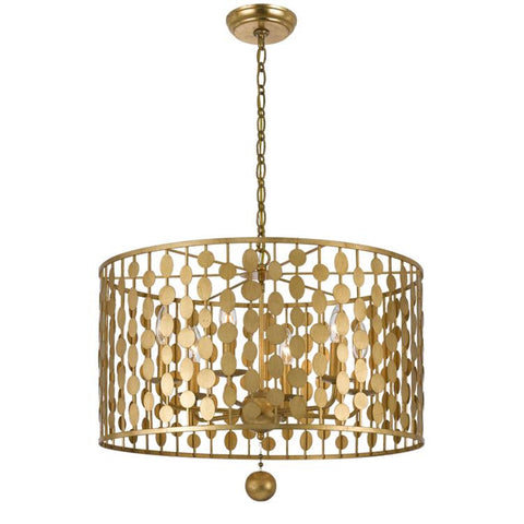 Layla 6 Light Antique Gold Chandelier - Crystorama