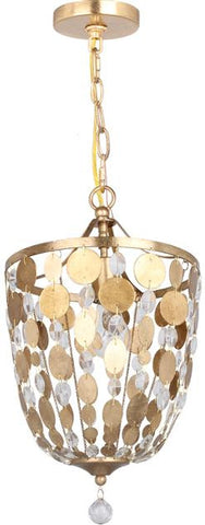 Bella 1 Light Antique Gold Pendant - Crystorama