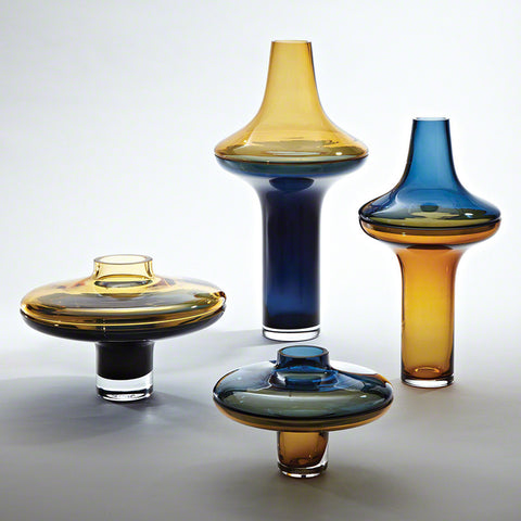 Tall Amber/Cobalt Vase - Global Views