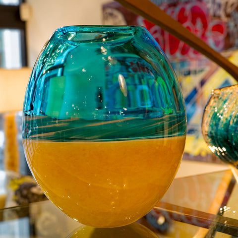 Beach Vase, Copper Blue - Teign Valley Glass