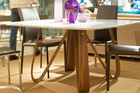 Butterfly Dining Table With White Marble Top - Tonin Casa