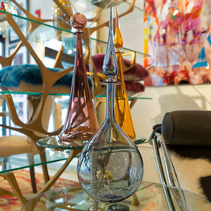 Tear Drop Petite Decanter, Ice Blue - Joe Cariati