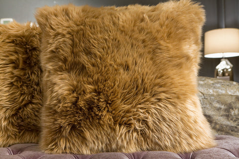 Long Wool Pillow, Toffee 20