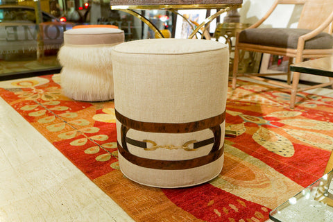 Equus Round Buckle Ottoman - V Rugs & Home