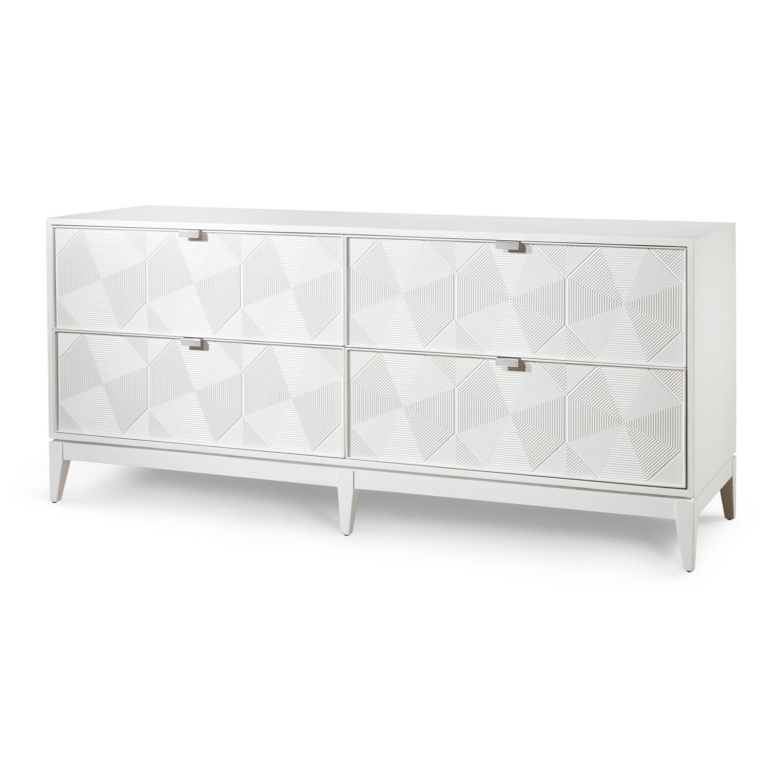 Borneo Extra Large 4-Drawer Dresser, White - Bungalow 5 | Luxe Home Philadelphia Borneo Extra Large 4-Drawer Dresser, White - Bungalow 5 | Luxe Home Philadelphia