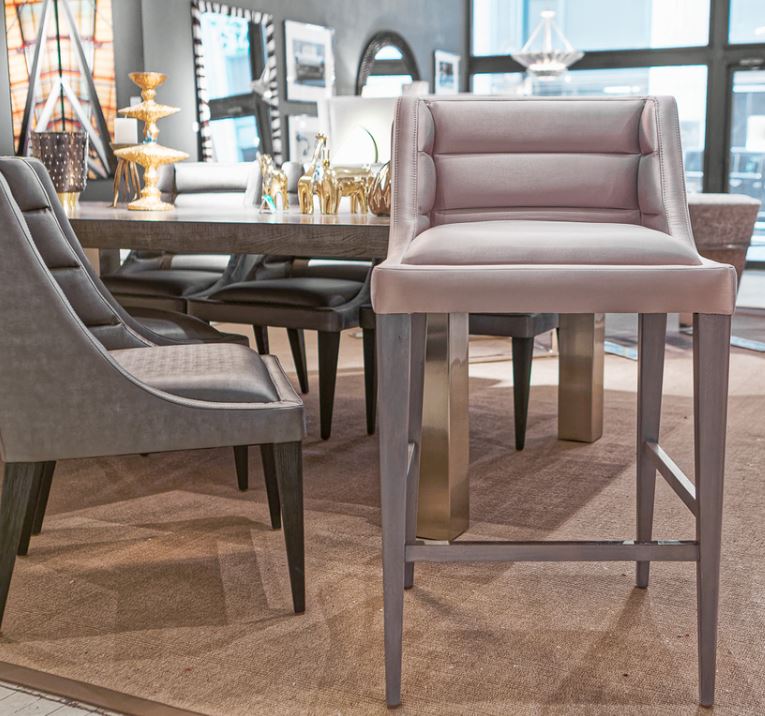 Akron Leather Bar Stool - District Eight | Luxe Home Philadelphia
