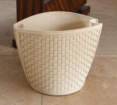 Woven Wast Basket, Ivory - Global Views