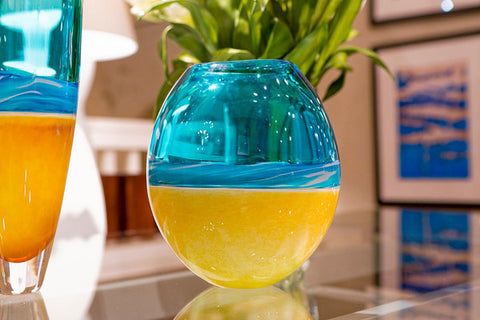 Beach Vase, Copper Blue - Teign Valley Glass