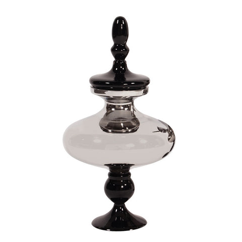 Black & Smoked Glass Small Urn - Howard Elliott