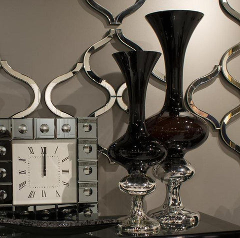 Black Hand Blown Glass Vase - Howard Elliott