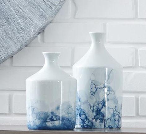 Blue and White Porcelain Bottle Vase - Howard Elliott
