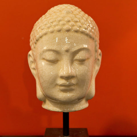 Buddha Head With Post On Marble - Emissary