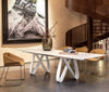 Extendable Butterfly Dining Table With White Marble Top - Tonin Casa