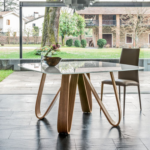 Butterfly Dining Table With White Marble Top - Tonin Casa