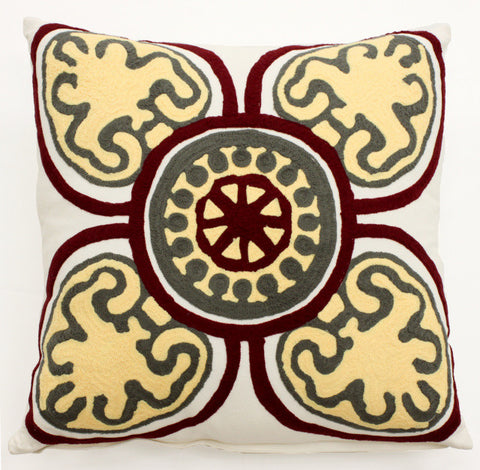 Bright Suzani Modern Pillow - Sabira Collection