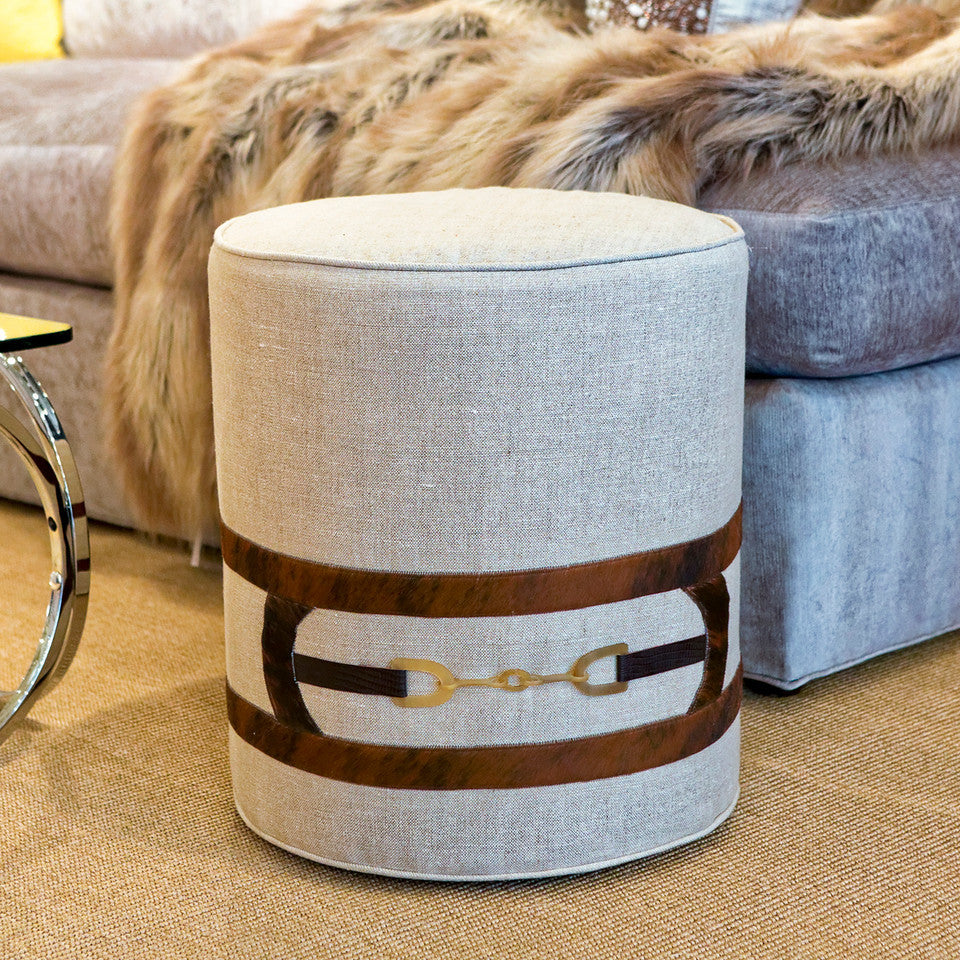 Equus Round Buckle Ottoman - V Rugs & Home | Luxe Home Philadelphia