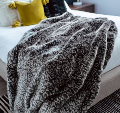Grey Cheetah Couture Collection Throw - Fabulous Furs