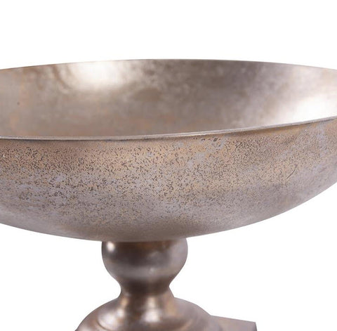 Aluminum Footed Bowl in Antiqued Gold - Howard Elliott