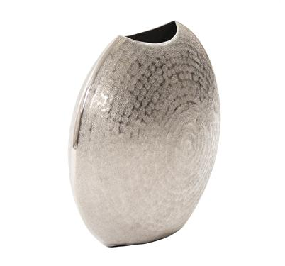 Frosted Silver Metal Vase - Small - Howard Elliott