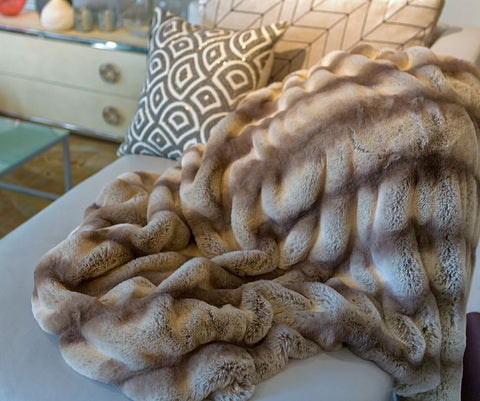 Truffle Chinchilla Couture Collection Fur Throws - Fabulous Furs