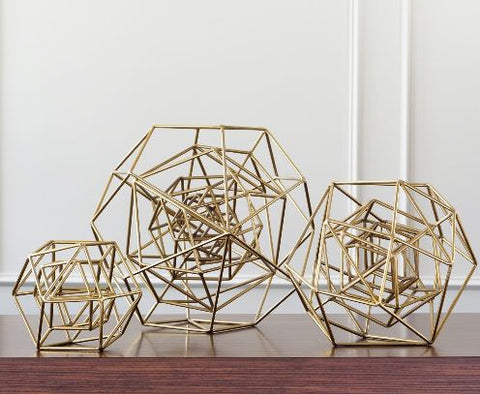 Geo Sculpture, Gold - Global Views