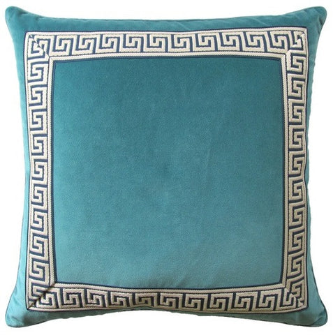 Giorgio Greek Key II Teal Pillow 22x22 - Ryan Studio