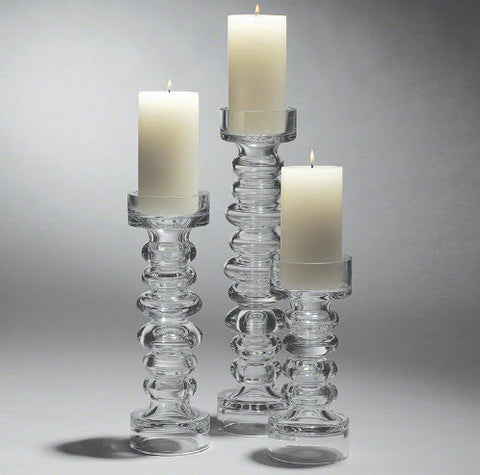 Glass Ribbed Candle Holder/Vase - Global Views