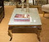 Stainless Steel Coffee Table with Thick Tempered Glass Top - Howard Elliott Collection