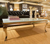 Stainless Steel Coffee Table with Thick Tempered Glass Top - Howard Elliott Collection