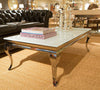 Stainless Steel Coffee Table with Thick Tempered Glass Top - Howard Elliott Collection