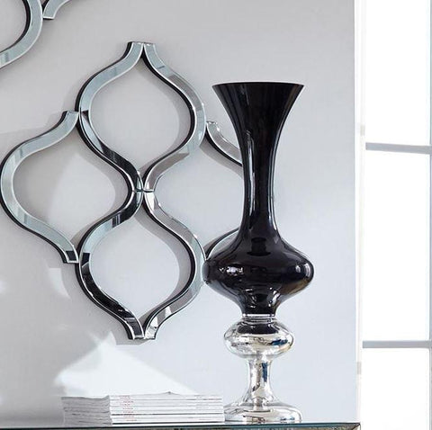 Black Hand Blown Glass Vase - Howard Elliott