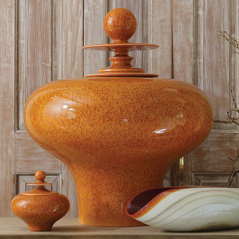 Happy Temple Jar, Orange - Global Views
