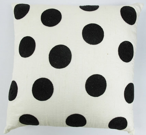 Harlequin Polka Dot Black On White - Sabira Collection