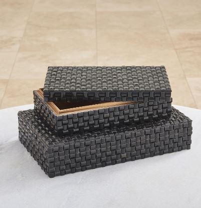 Woven Horn Box, Black - Global Views