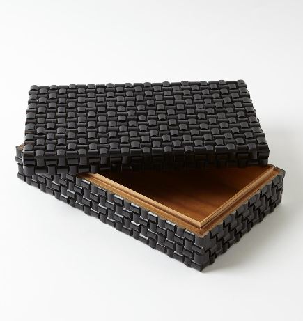 Woven Horn Box, Black - Global Views
