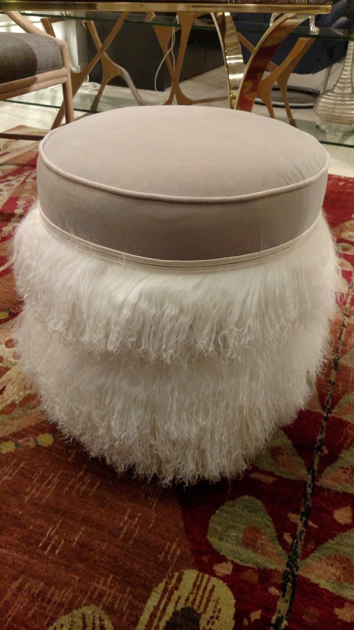 Cecil Ottoman Silver - V Rugs & Home | Luxe Home Philadelphia