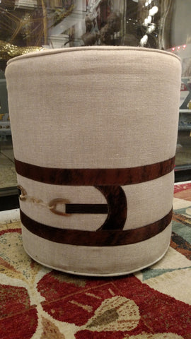 Equus Round Buckle Ottoman - V Rugs & Home