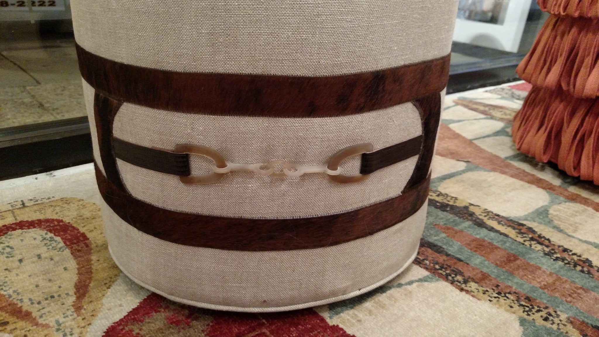 Equus Round Buckle Ottoman - V Rugs & Home | Luxe Home Philadelphia