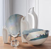 Ivory Turquoise Feather Swirl Murano Glass Collection - Global Views