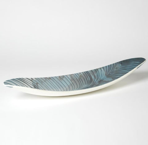 Ivory Turquoise Feather Swirl Murano Glass Collection - Global Views