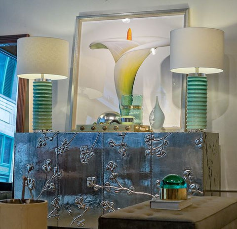 Scalloped Jade Table Lamp - John-Richard