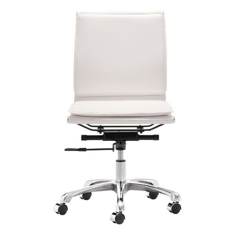 Lider Plus Armless Chair White - Zuo Modern