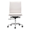 Lider Plus Armless Chair White - Zuo Modern
