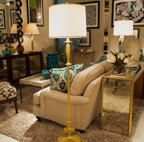 Lotus Gilded  Floor Lamp - Visual Comfort