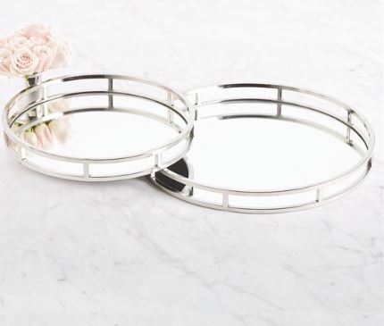 Round Mirrored Tray - Two's Company