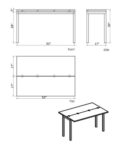 Alure White Dining Table/Sofa Table - Mobital