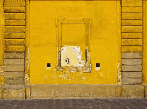 Yellow Wall and Window Aluminum- Florence, Italy - Sylvie Rose Spewak