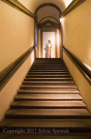 Long Stairwell with Statue Framed - Glasgow, UK